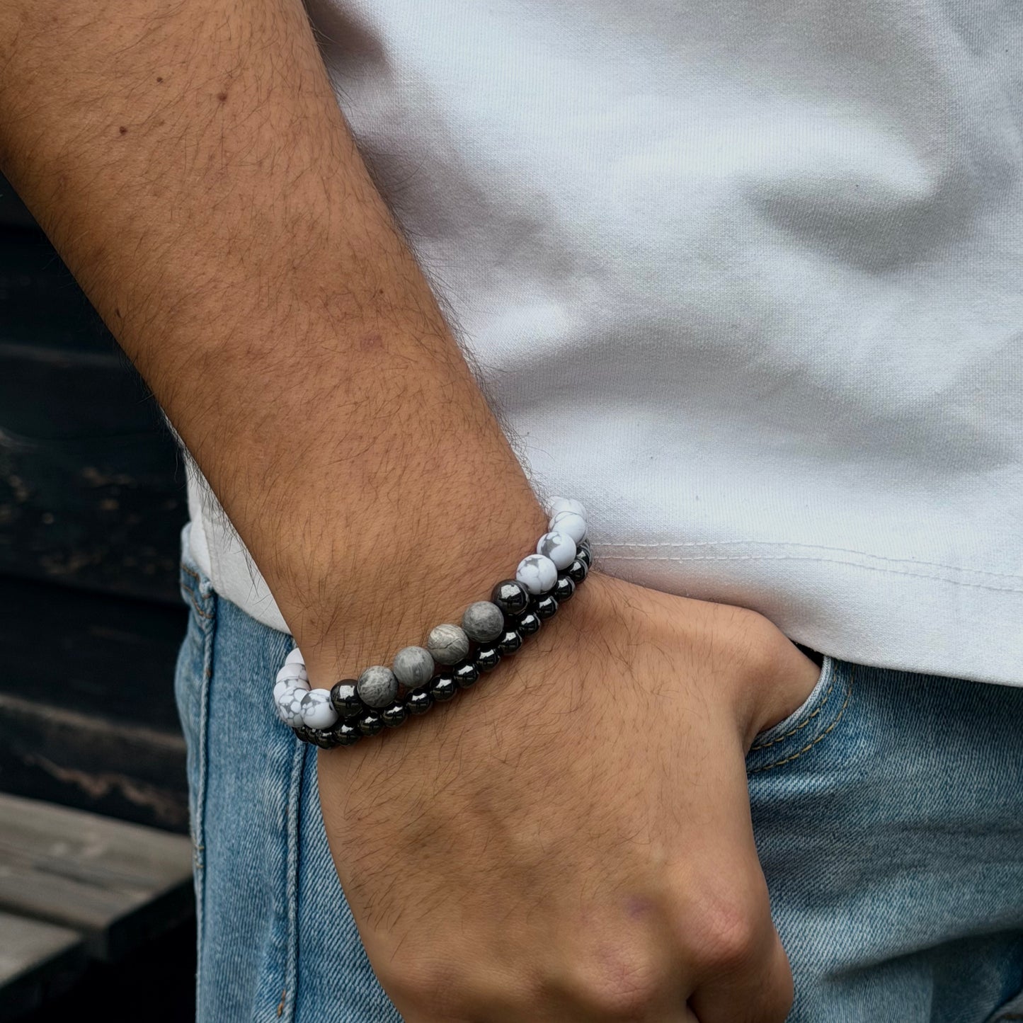 Minimalistische heren armband met strak en tijdloos ontwerp