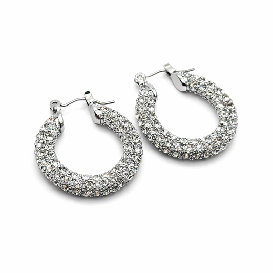 Ovale oorbellen dames op witte achtergrond met elegant design