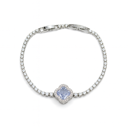 Clover dames armband zilver met elegant klaverdesign