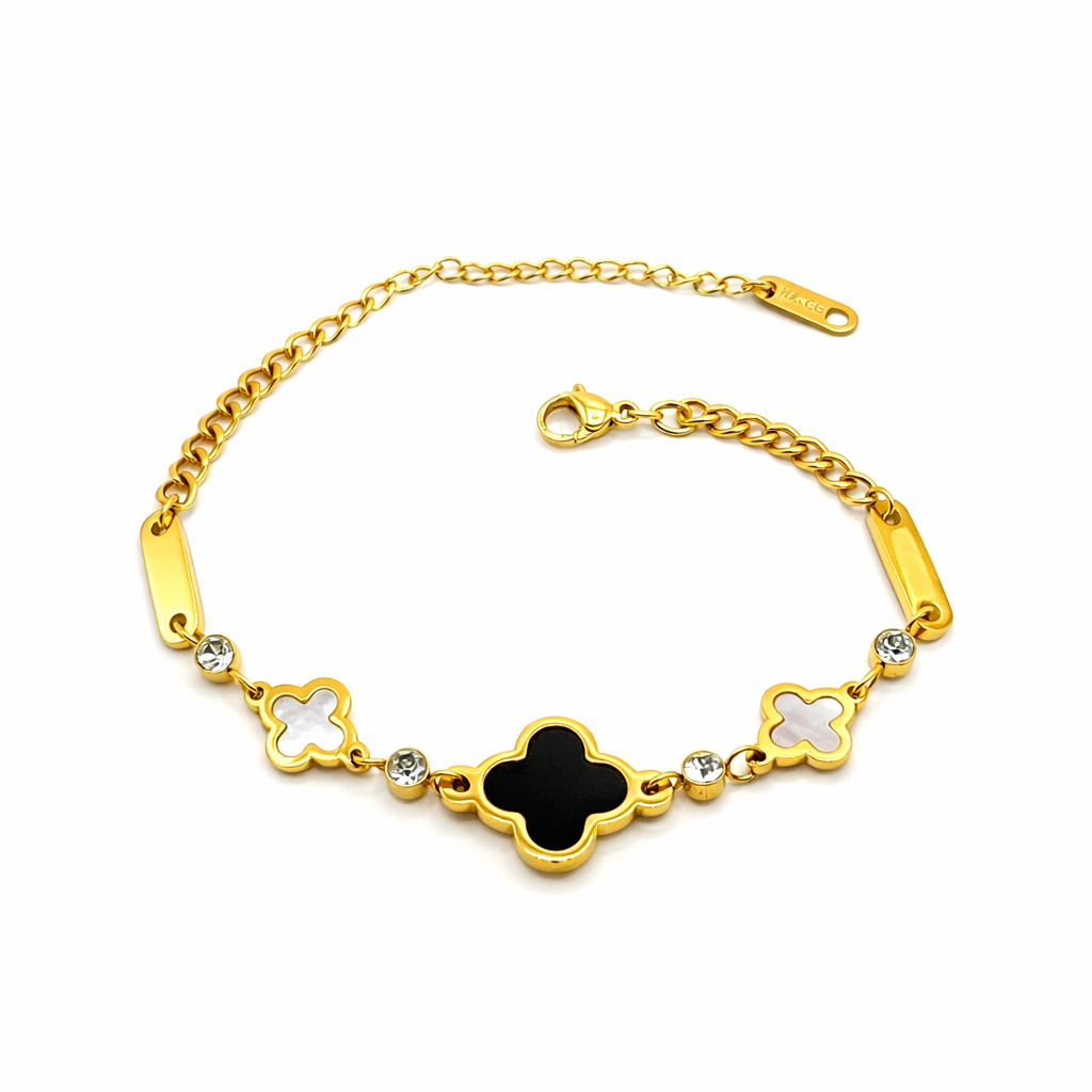 Pétale gemstone dames armband met bloesemvorm en elegante uitstraling – Montier Paris
