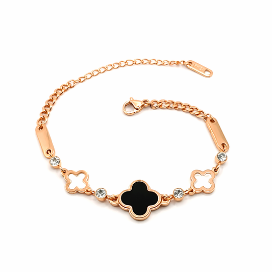 Gemstone dames armband met verfijnde bloesemvorm detail
