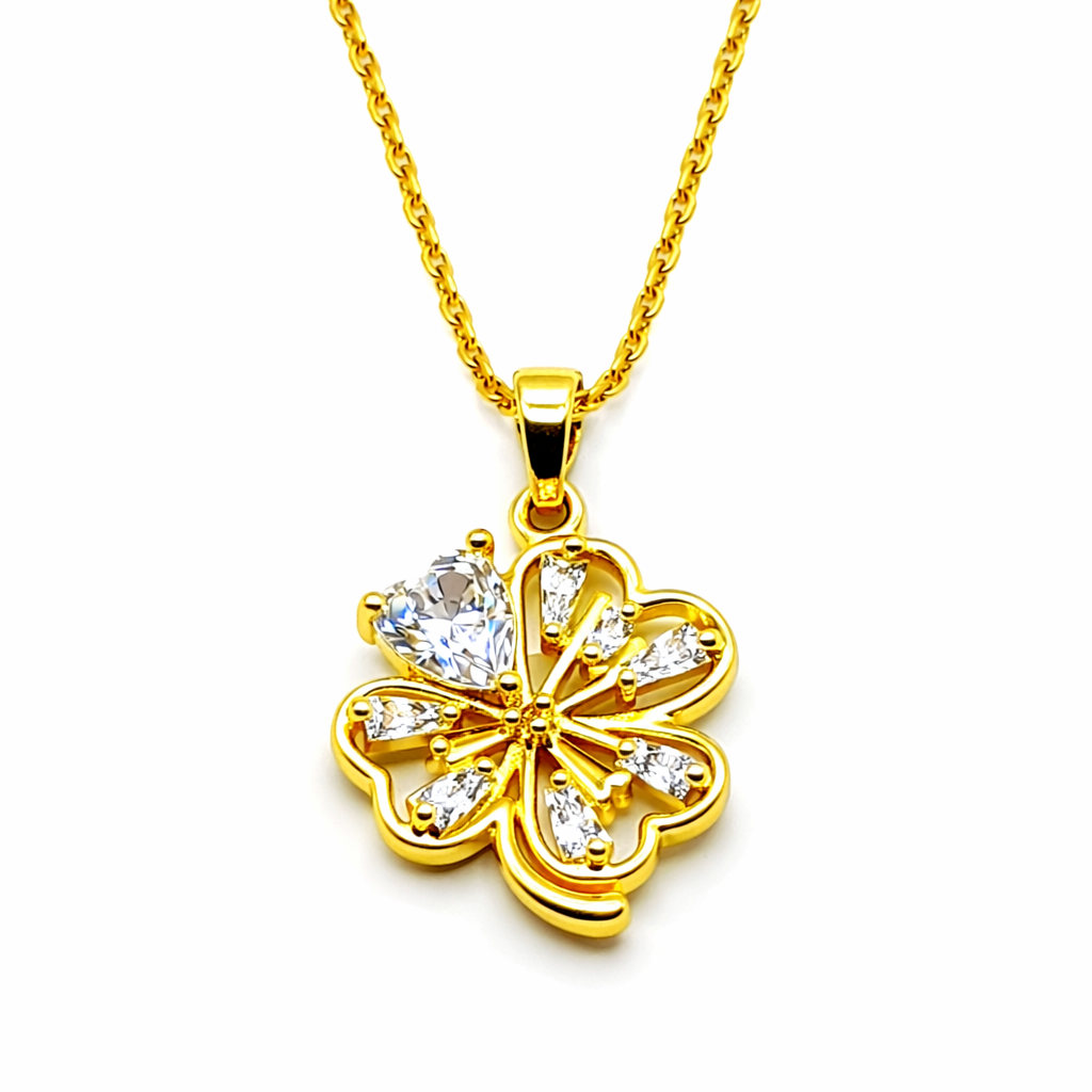 Bloem ketting dames op witte achtergrond met elegant design