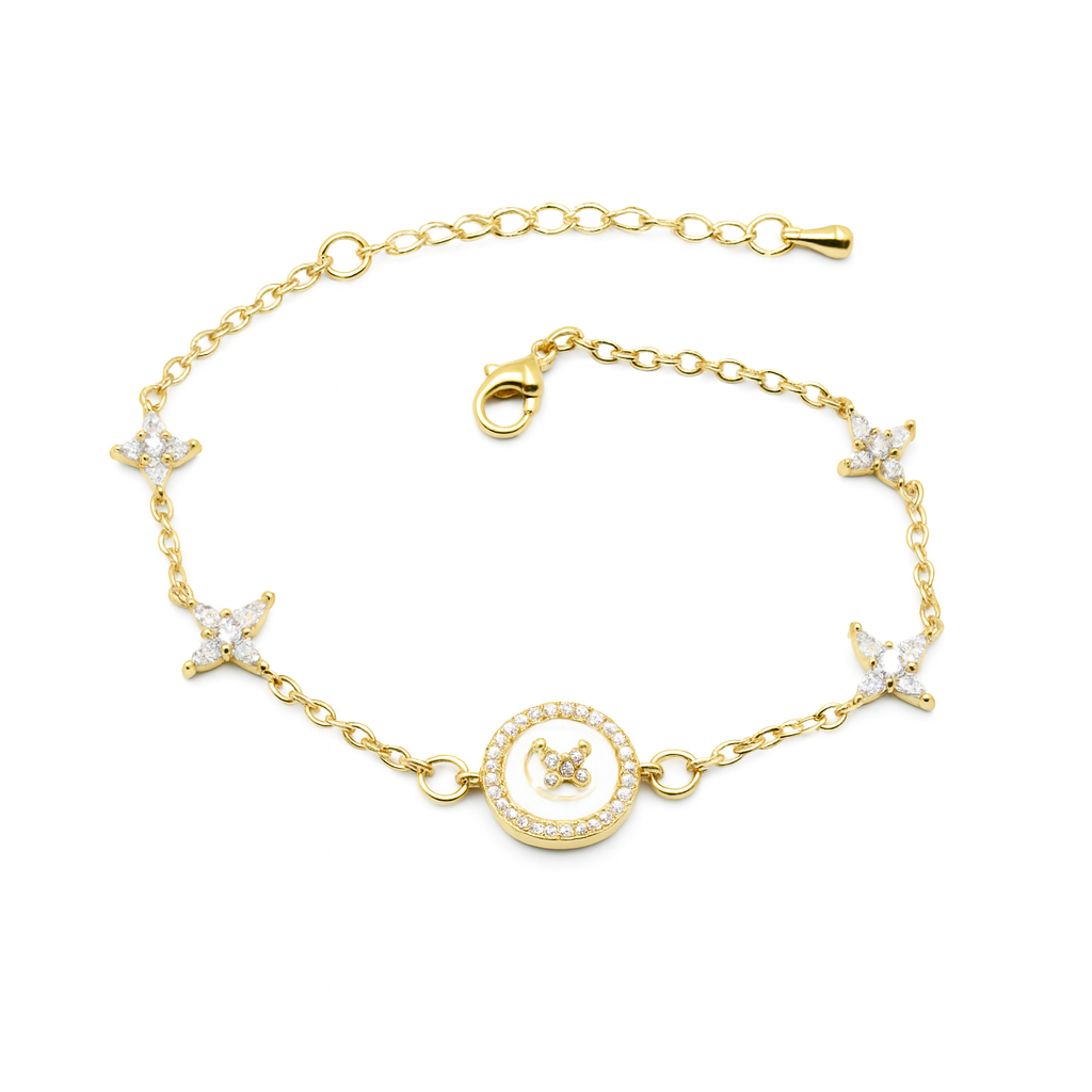 Étoile d’Or diamond flower armband voor dames met glinsterende stenen – Montier Paris
