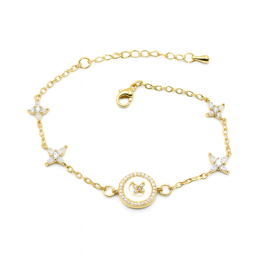 Étoile d’Or diamond flower armband voor dames met glinsterende stenen – Montier Paris

