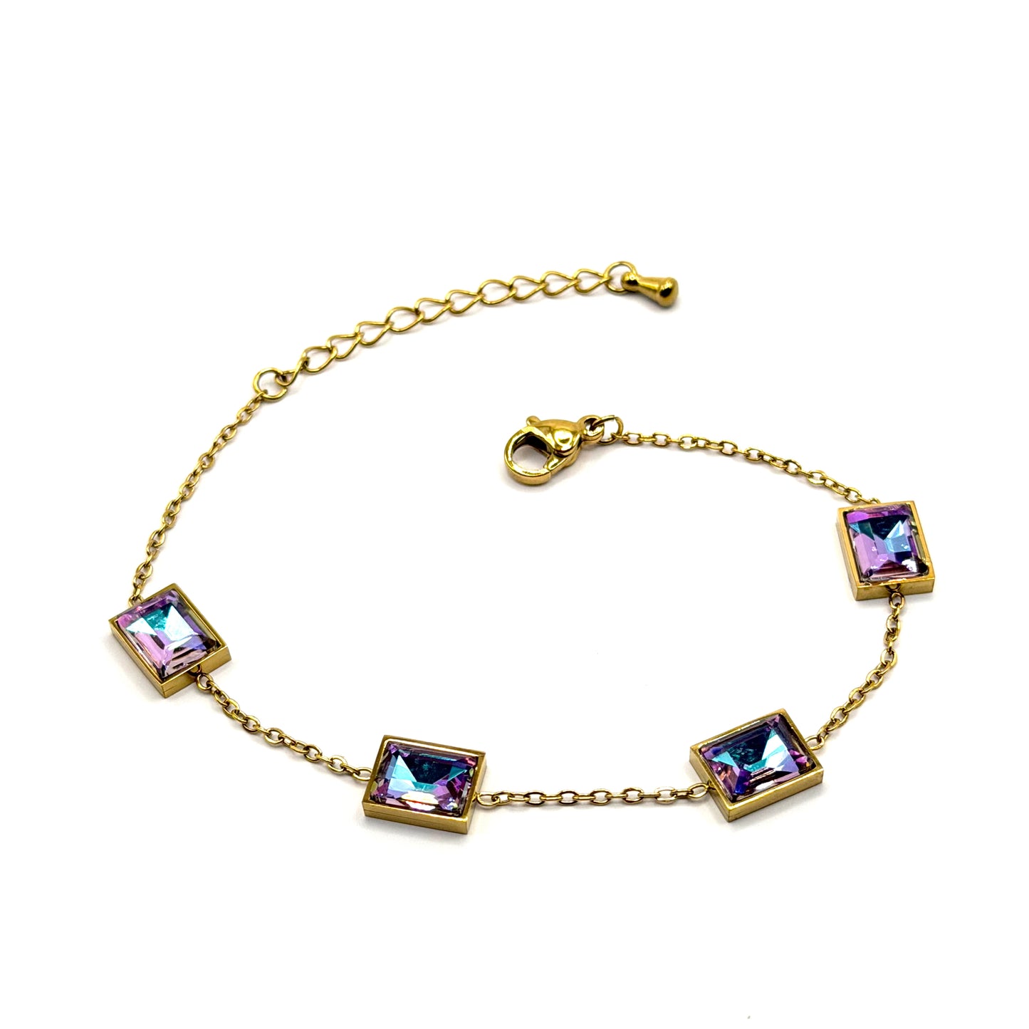 Éclat Carré geometric armband voor dames met zilverkleurig geometrisch ontwerp – Montier Paris
