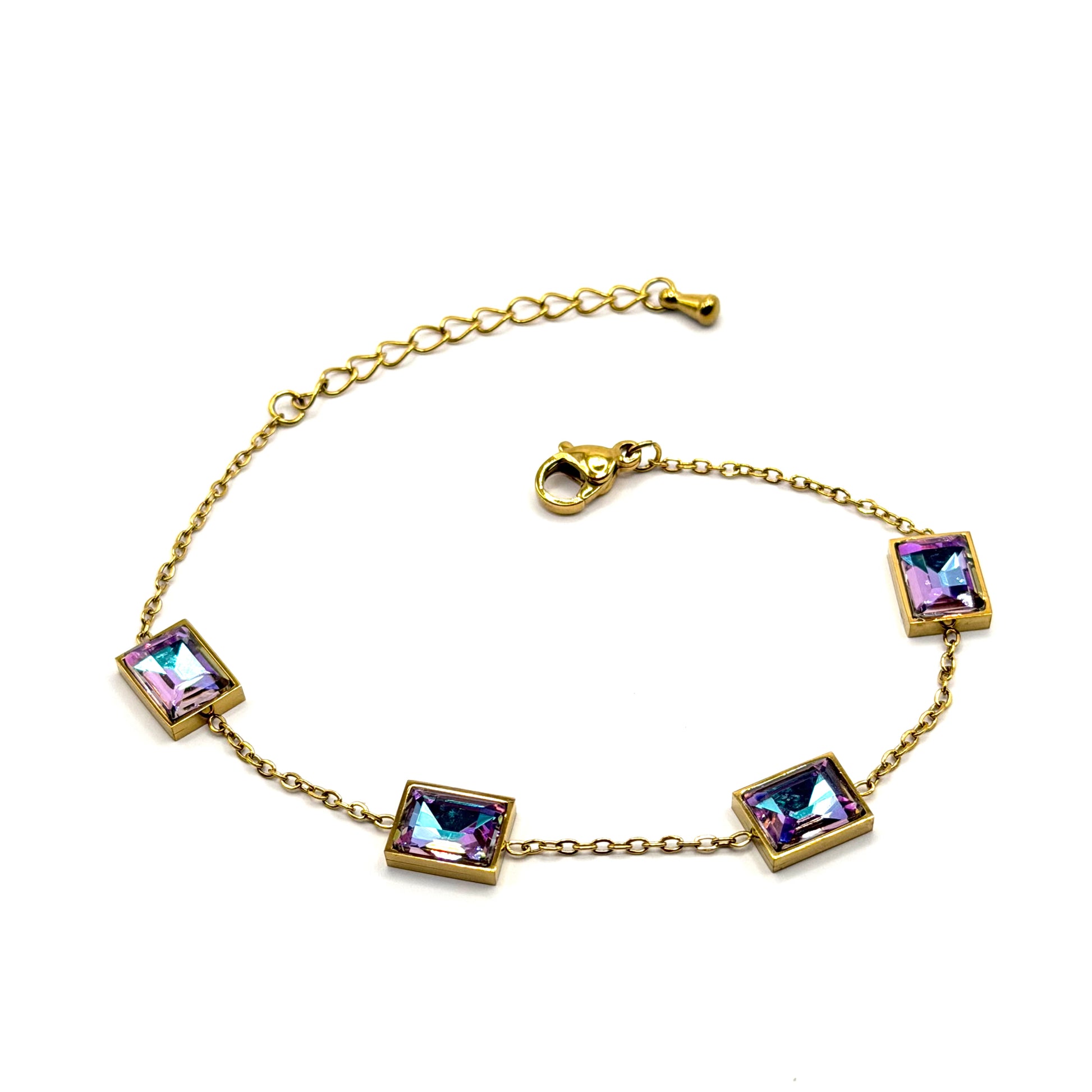 Éclat Carré geometric armband voor dames met zilverkleurig geometrisch ontwerp – Montier Paris
