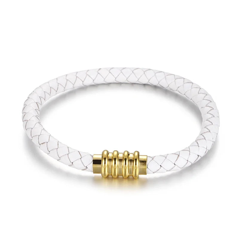 Detail van de gevlochten structuur van de Tresse heren armband
