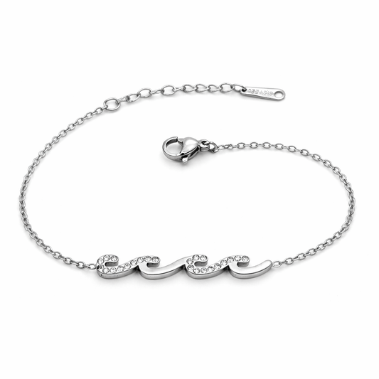 Vague d’Or zilveren dames armband met zirkonia stenen en elegante uitstraling – Montier Paris
