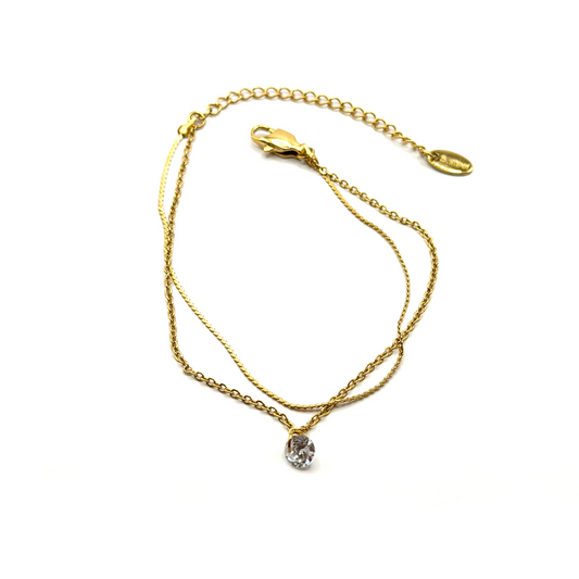 Douce Lumière elegante dames armband met subtiel zirkonia steentje – Montier Paris
